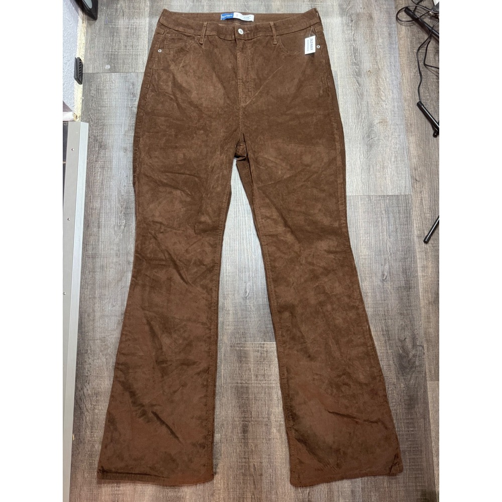 Old Navy Higher High-Rise Flare Brown Corduroy Pants Size 16 Tall NWT 732284-01